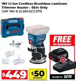 18V Li-ion Cordless Brushless Laminate Trimmer Router