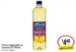 Crisco Vegetable or Canola Oil