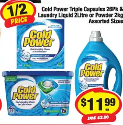 Cold Power Triple Capsules & Laundry Liquidor Powder
