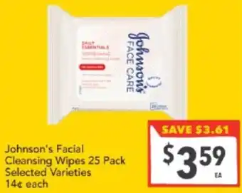 Supa Valu Johnson's Facial Cleansing Wipes offer