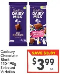 Supa Valu Cadbury Chocolate Block offer