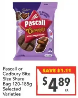 Supa Valu Pascall or Cadbury Bite offer