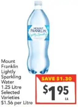 Supa Valu Mount Franklin Lightly Sparkling Water offer