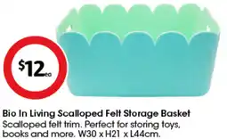 Coles Bio In Living Scalloped Felt Storage Basket offer