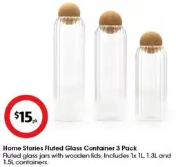 Coles Home Stories Fluted Glass Container offer