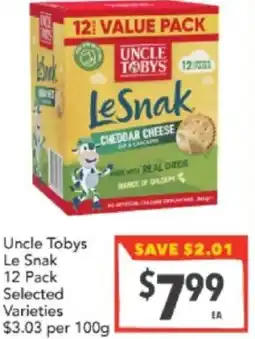 Supa Valu Uncle Tobys Le Snak offer