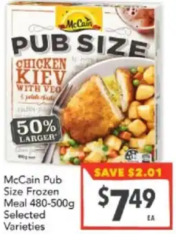 McCain Pub Size Frozen Meal