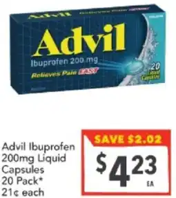 Supa Valu Advil Ibuprofen 200mg Liquid Capsules offer