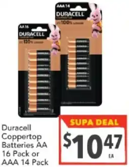 Duracell Coppertop Batteries AA