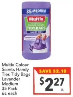 Supa Valu Multix Colour Scents Handy Ties Tidy Bags Lavender Medium offer