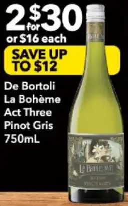 Supa Valu La Bohème Act Three Pinot Gris offer