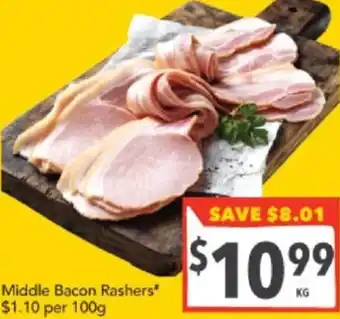 Supa Valu Middle Bacon Rashers offer