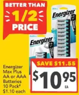Energizer Max Plus AA or AAA Batteries