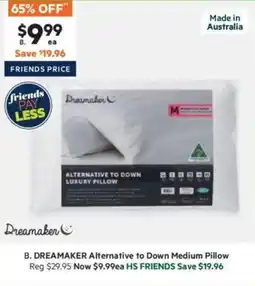 Harris Scarfe Alternative to Down Medium Pillow offer