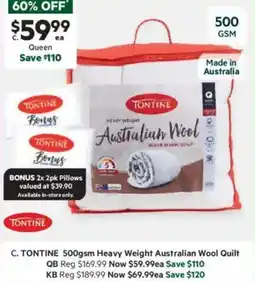 Harris Scarfe Heavy Weight Australian Wool Quilt offer