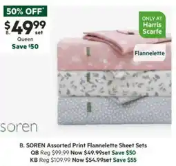 Harris Scarfe Assorted Print Flannelette Sheet Sets QB offer