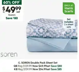 Harris Scarfe Double Pack Sheet Set offer