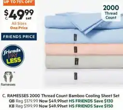 Harris Scarfe 2000 Thread Count Bamboo Cooling Sheet Set offer
