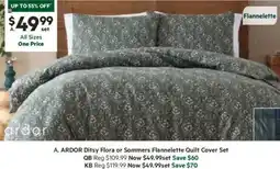 Harris Scarfe Ditsy Flora or Sommers Flannelette Quilt Cover Set offer