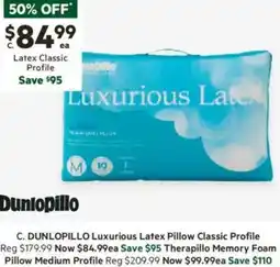 Harris Scarfe Luxurious Latex Pillow Classic Profile offer