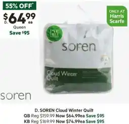 Harris Scarfe Cloud Winter Quilt offer