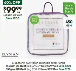 Harris Scarfe Australian Washable Wool offer