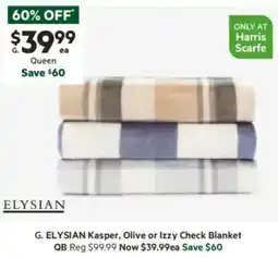 Harris Scarfe Kasper, Olive or Izzy Check Blanket offer