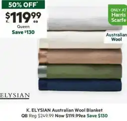 Harris Scarfe Australian Wool Blanket offer