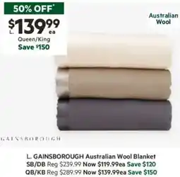 Harris Scarfe Australian Wool Blanket offer