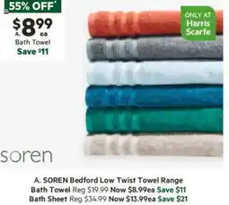Harris Scarfe Bedford Low Twist Towel Range Bath Towel offer