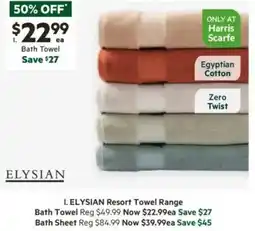 Harris Scarfe Resort Towel Range Bath Towel offer
