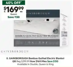 Harris Scarfe Bamboo Quilted Electric Blanket offer