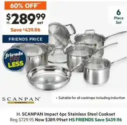 Harris Scarfe Impact 6pc Stainless Steel Cookset offer