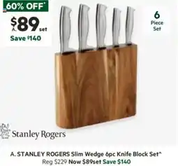 Harris Scarfe Slim Wedge 6pc Knife Block Set offer