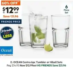 Harris Scarfe Centra 6pc Tumbler or Hiball Sets offer