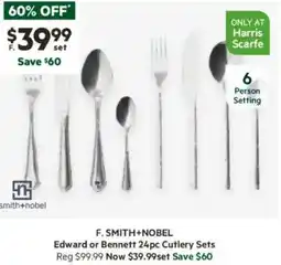 Harris Scarfe Edward or Bennett 24pc Cutlery Sets offer
