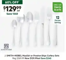 Harris Scarfe Mayfair or Preston 84pc Cutlery Sets offer