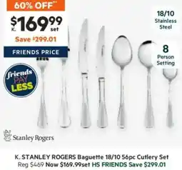 Baguette 18/10 56pc Cutlery Set