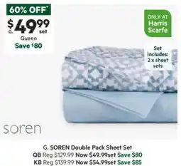 Harris Scarfe Double Pack Sheet Set offer