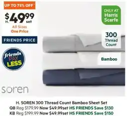 Harris Scarfe 300 Thread Count Bamboo Sheet Set offer
