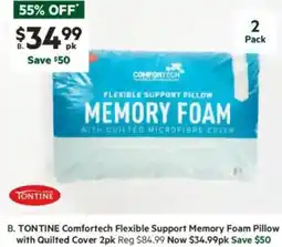 Harris Scarfe Comfortech flexible support memory foam pillow with quilted cover offer