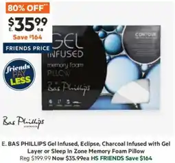 Harris Scarfe Gel Infused, Eclipse, Charcoal Infused with Gel Layer or Sleep In Zone Memory Foam Pillow offer