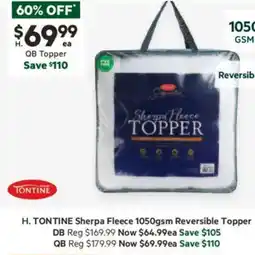 Harris Scarfe Sherpa Fleece Reversible Topper offer