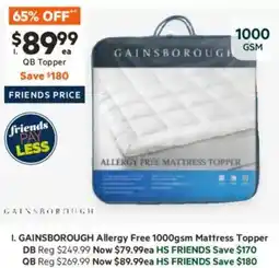 Harris Scarfe Allergy Free Mattress Topper offer