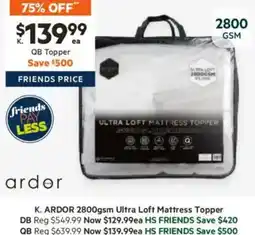 Harris Scarfe Ultra Loft Mattress Topper offer