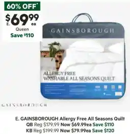 Harris Scarfe Allergy Free All Seasons Quilt offer