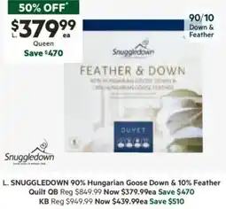 Harris Scarfe 90% Hungarian Goose Down & 10% Feather Quilt offer