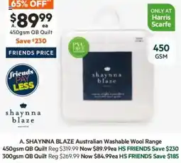 Harris Scarfe Australian Washable Wool offer