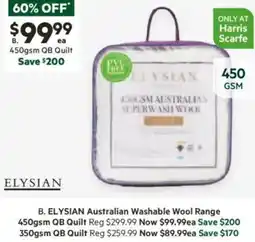 Harris Scarfe Australian Washable Wool Range offer