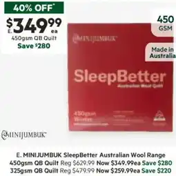 Harris Scarfe Sleep Better Australian Wool offer